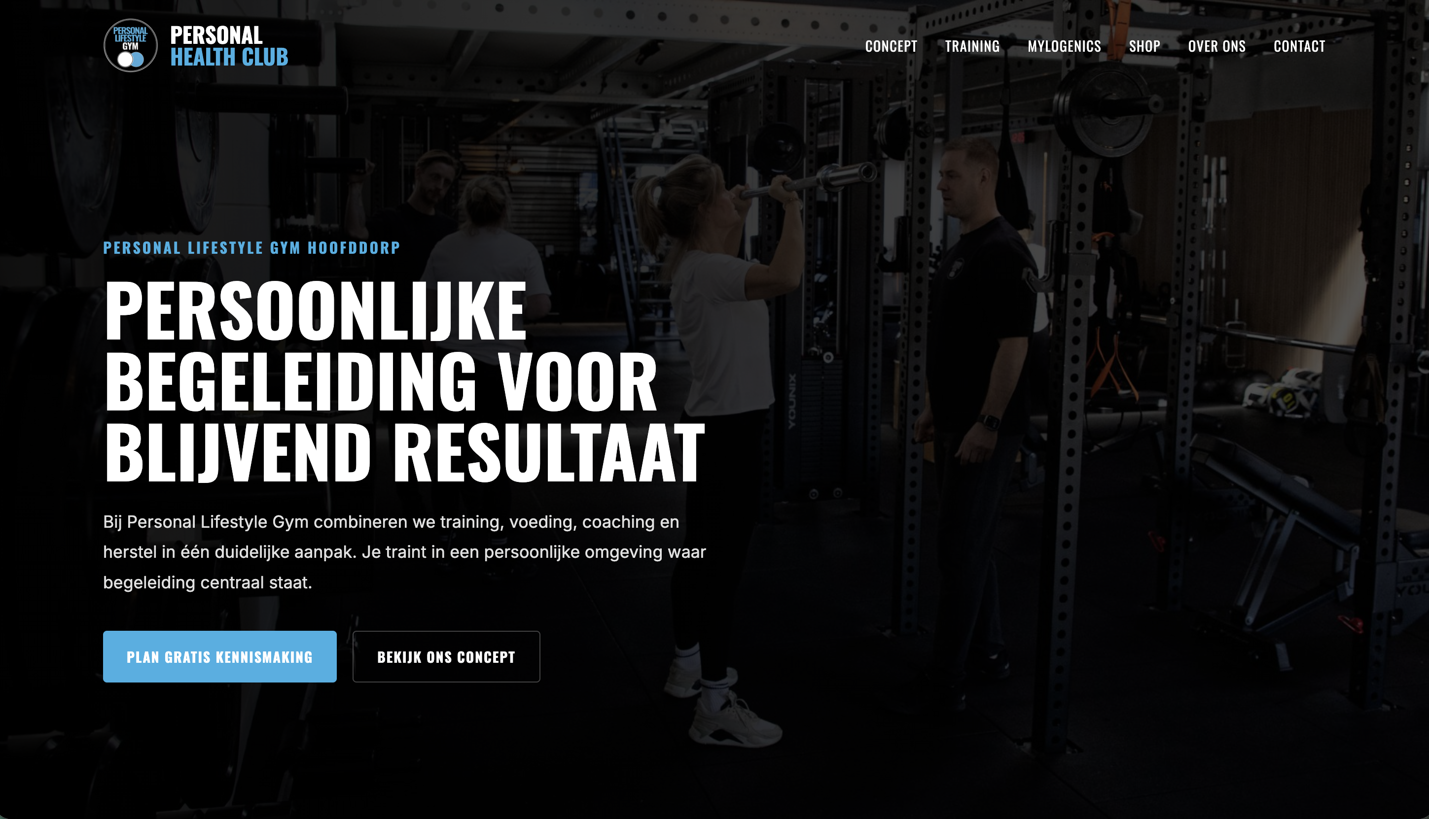 Website voorbeeld Personal Lifestyle Gym